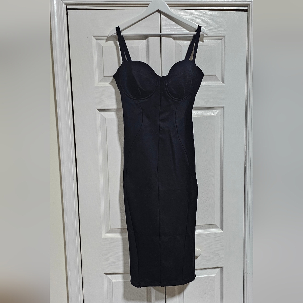 TA3 Black Midi Dress with Straps